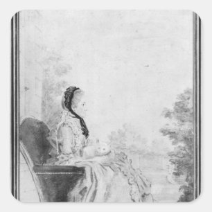 Pegatina Cuadrada Retrato de Madame du Deffand, 1760