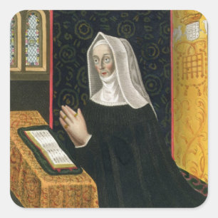 Pegatina Cuadrada Retrato de Margaret Beaufort, condesa de Richmon