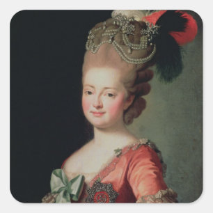 Pegatina Cuadrada Retrato de Maria Fyodorovna
