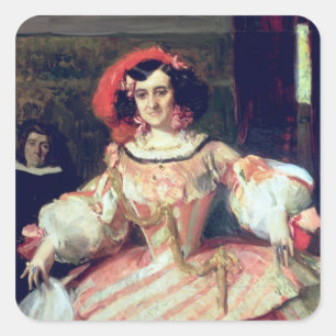Pegatina Cuadrada Retrato de Maria Guerrero