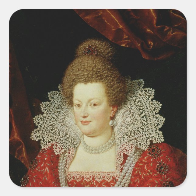 Pegatina Cuadrada Retrato de Marie de Medici (Anverso)