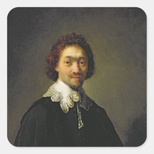 Pegatina Cuadrada Retrato de Maurits Huygens, 1632