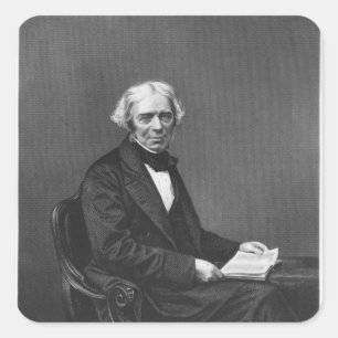 Pegatina Cuadrada Retrato de Michael Faraday