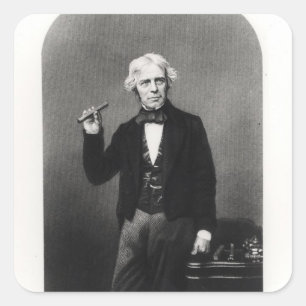 Pegatina Cuadrada Retrato de Michael Faraday