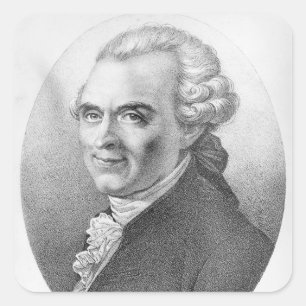 Pegatina Cuadrada Retrato de Miguel-Jean Sedaine
