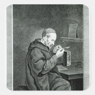 Pegatina Cuadrada Retrato de Miguel Nostradamus