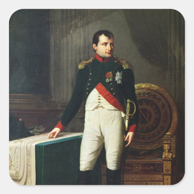 Pegatina Cuadrada Retrato de Napoleón Bonaparte 1809 (Anverso)