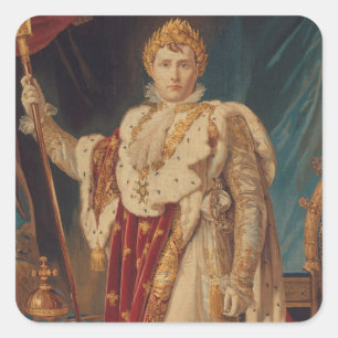 Pegatina Cuadrada Retrato de Napoleón I   1808-11