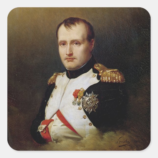 Pegatina Cuadrada Retrato de Napoleón I 1812 (Anverso)