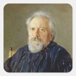 Pegatina Cuadrada Retrato de Nikolay Leskov