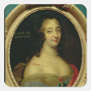 Pegatina Cuadrada Retrato de Ninon de Lenclos