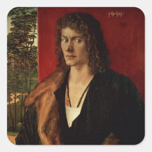 Pegatina Cuadrada Retrato de Oswolt Krel, 1499