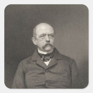 Pegatina Cuadrada Retrato de Otto von Bismarck