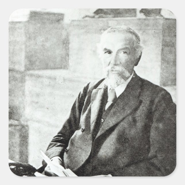 Pegatina Cuadrada Retrato de P. L. Sclater, (Anverso)