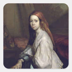 Pegatina Cuadrada Retrato de Paulina Ono