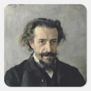 Pegatina Cuadrada Retrato de Pavel Blaramberg 1888