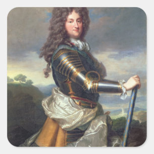 Pegatina Cuadrada Retrato de Philippe de Orleans (1674-1723) (aceite