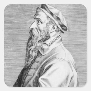Pegatina Cuadrada Retrato de Pieter Brueghel la anciano