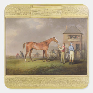 Pegatina Cuadrada Retrato de 'Prueba', propiedad de Lord Rous, posta