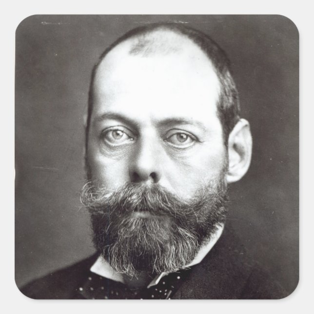 Pegatina Cuadrada Retrato de Randolph Churchill (Anverso)