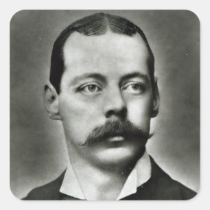 Pegatina Cuadrada Retrato de Randolph Churchill