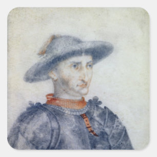 Pegatina Cuadrada Retrato de Rene I Duque de Anjou