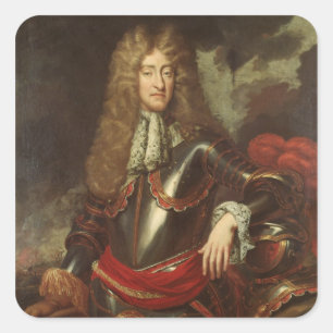 Pegatina Cuadrada Retrato de rey James II, c.1690