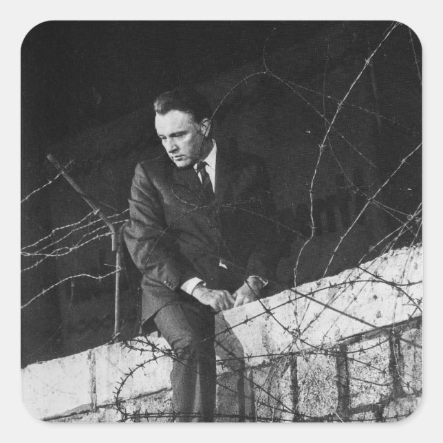 Pegatina Cuadrada Retrato de Richard Burton (Anverso)