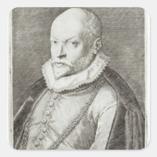 Pegatina Cuadrada Retrato de Roland de Lassus 1593-94