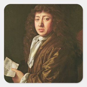 Pegatina Cuadrada Retrato de Samuel Pepys 1666