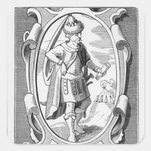 Pegatina Cuadrada Retrato de Samuel Taylor Coleridge