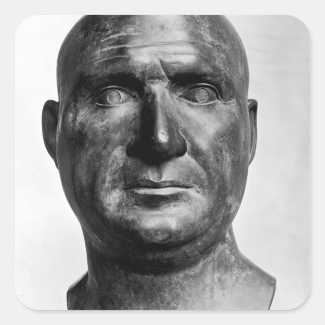 Pegatina Cuadrada Retrato de Scipio Africanus (Anverso)