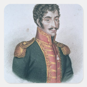 Pegatina Cuadrada Retrato de Simon Bolivar