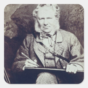 Pegatina Cuadrada Retrato de sir Edwin Landseer (1802-73) (albumen