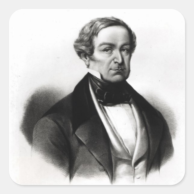 Pegatina Cuadrada Retrato de Sir Robert Peel (Anverso)