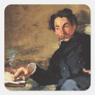 Pegatina Cuadrada Retrato de Stéphane Mallarmé, 1876