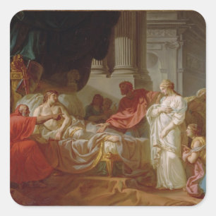 Pegatina Cuadrada Retrato de Suger, abad de St Denis (1082-1152),