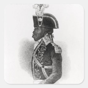 Pegatina Cuadrada Retrato de Toussaint L'Ouverture