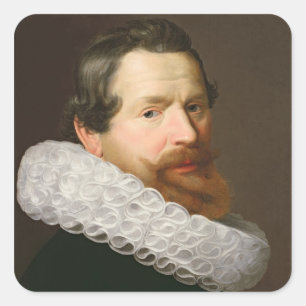 Pegatina Cuadrada Retrato de un hombre que lleva un acerino