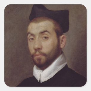 Pegatina Cuadrada Retrato de un hombre, supuestamente Clement Marot