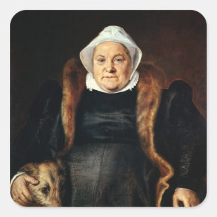 Pegatina Cuadrada Retrato de una anciana