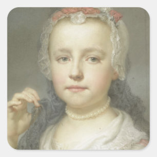 Pegatina Cuadrada Retrato de una chica joven