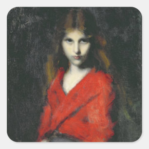 Pegatina Cuadrada Retrato de una chica joven, el Shiverer
