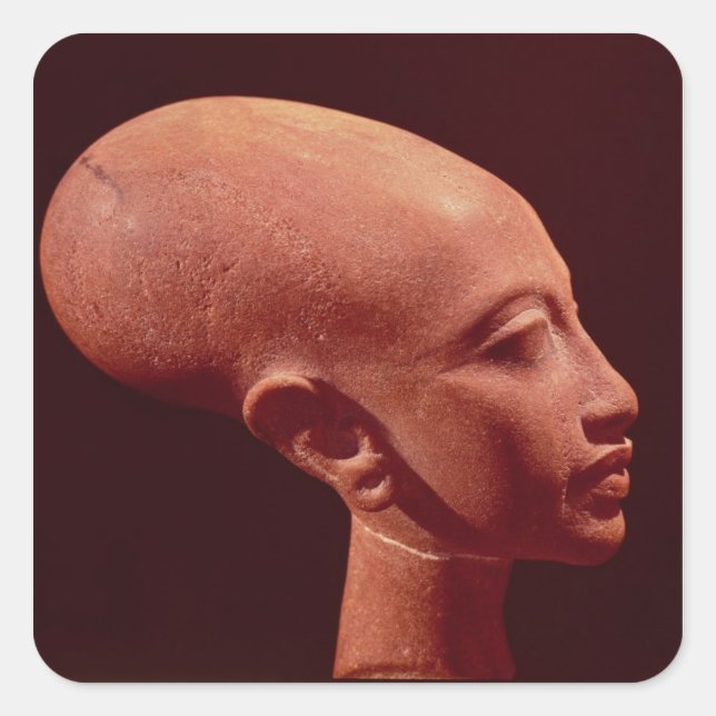 Pegatina Cuadrada Retrato de una hija del rey Akhenaten (Anverso)