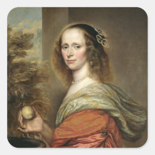 Pegatina Cuadrada Retrato de una mujer 2