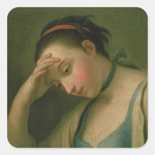 Pegatina Cuadrada Retrato de una mujer 2