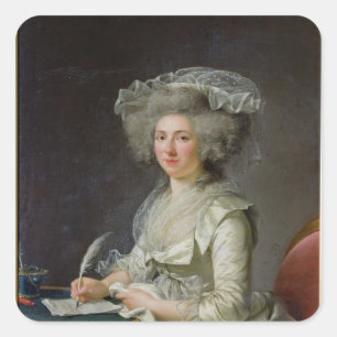 Pegatina Cuadrada Retrato de una mujer, c.1787