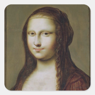 Pegatina Cuadrada Retrato de una mujer inspirada por la Mona Lisa