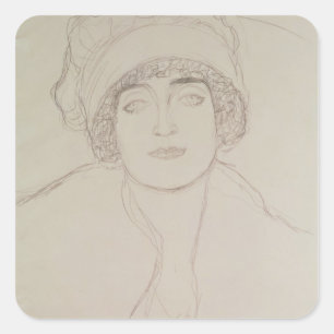 Pegatina Cuadrada Retrato de una mujer joven