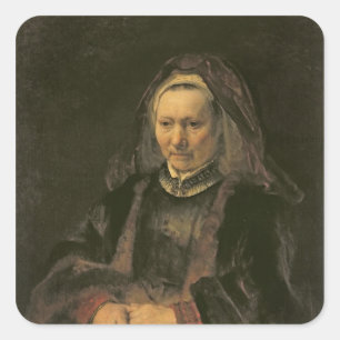 Pegatina Cuadrada Retrato de una mujer mayor, C. 1650